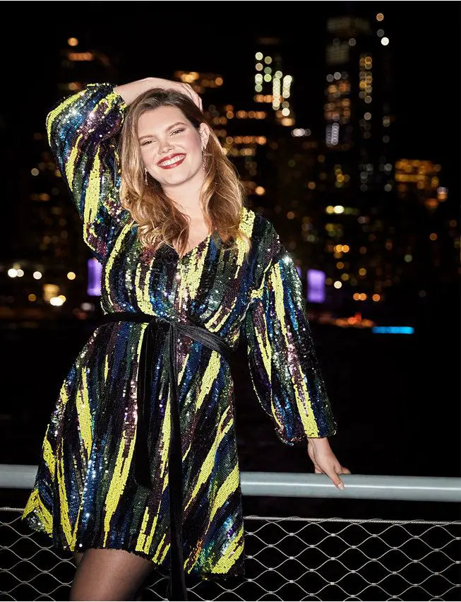 Multi Colored Sequin Wrap Dress