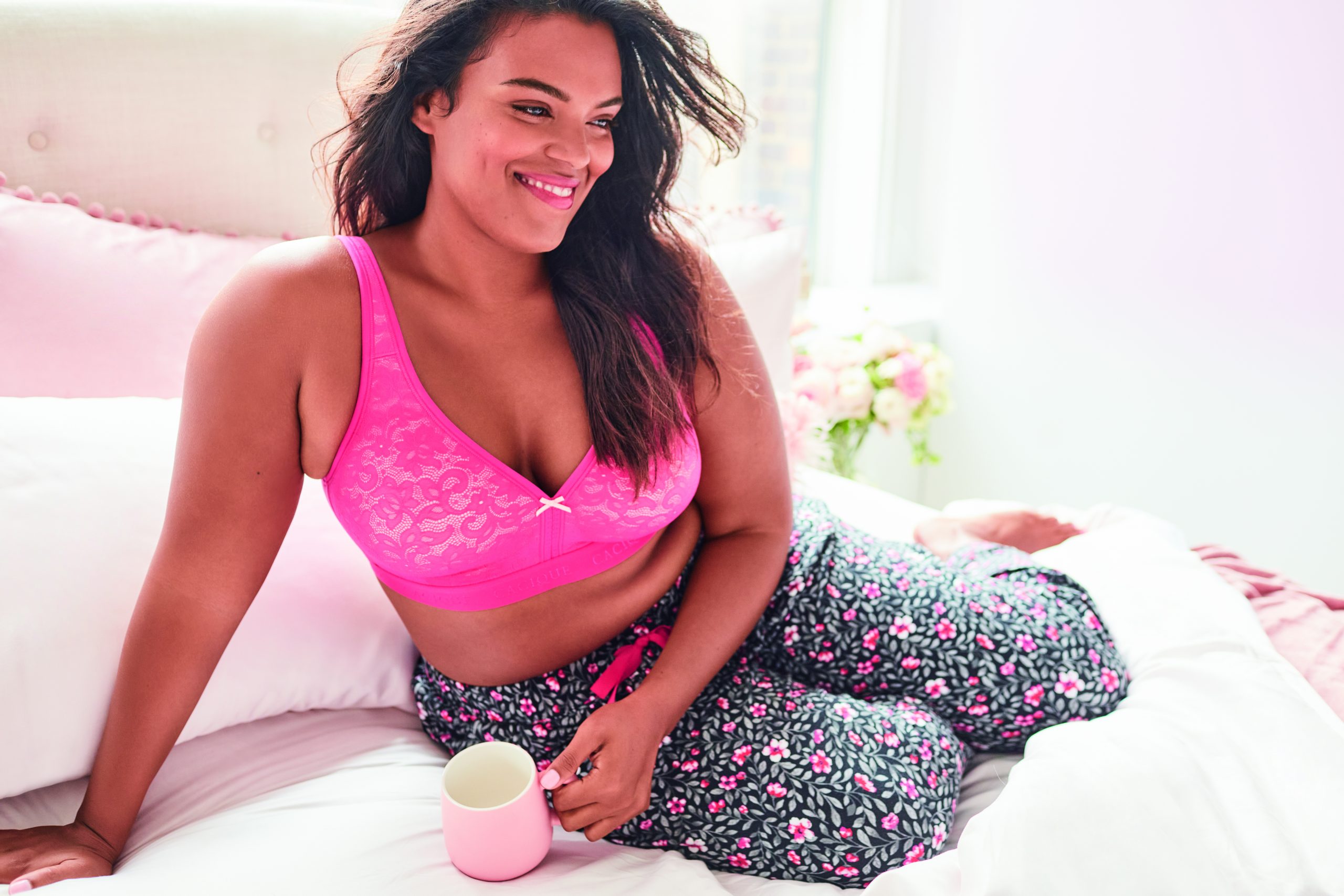 Image of A MODEL WEARS LACE UNDERWEAR AT THE LANE BRYANT FASHION