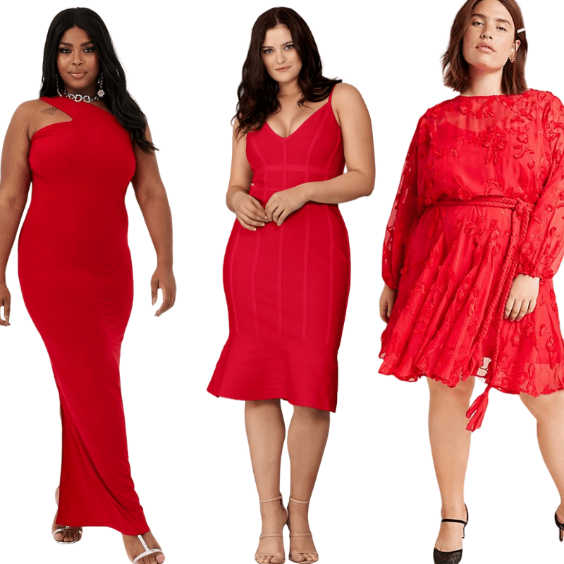 red plus size dresses for valentines