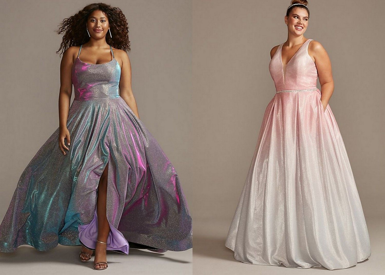 La Femme Empire-Waist Plus-Size Long Prom Dress