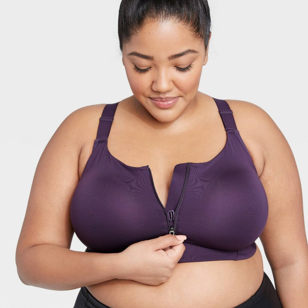 Plus Size High Support Zip Front Bra - All in Motion