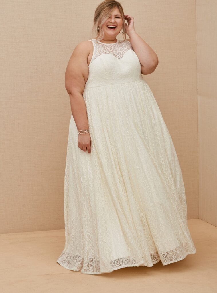 TORRID Sequin & Lace A-Line Wedding Gown, $398 torrid.com