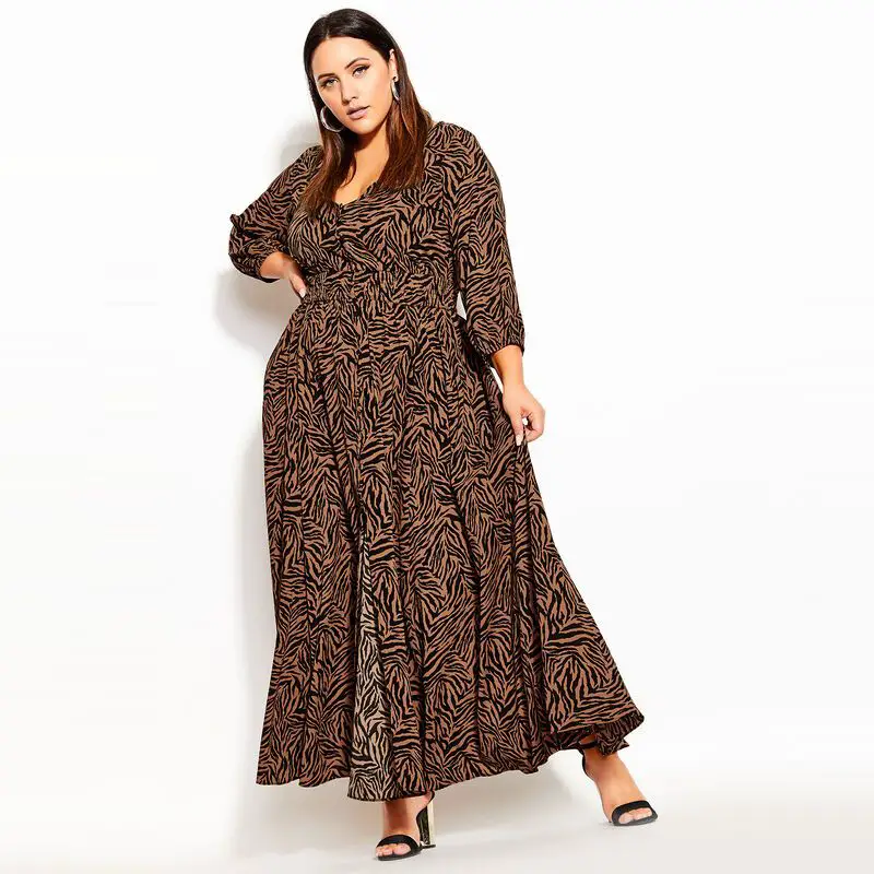 City Chic at Avenue Plus Size MINI TIGER MAXI DRESS