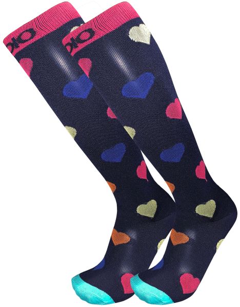 Plus Size Hearts All Over Graduated 15 20mmhg Knee High Compression Support Socks