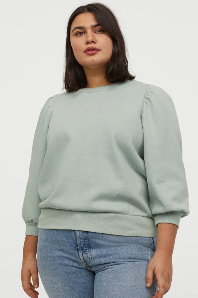 H&M+ Puff-sleeved Sweatshirt