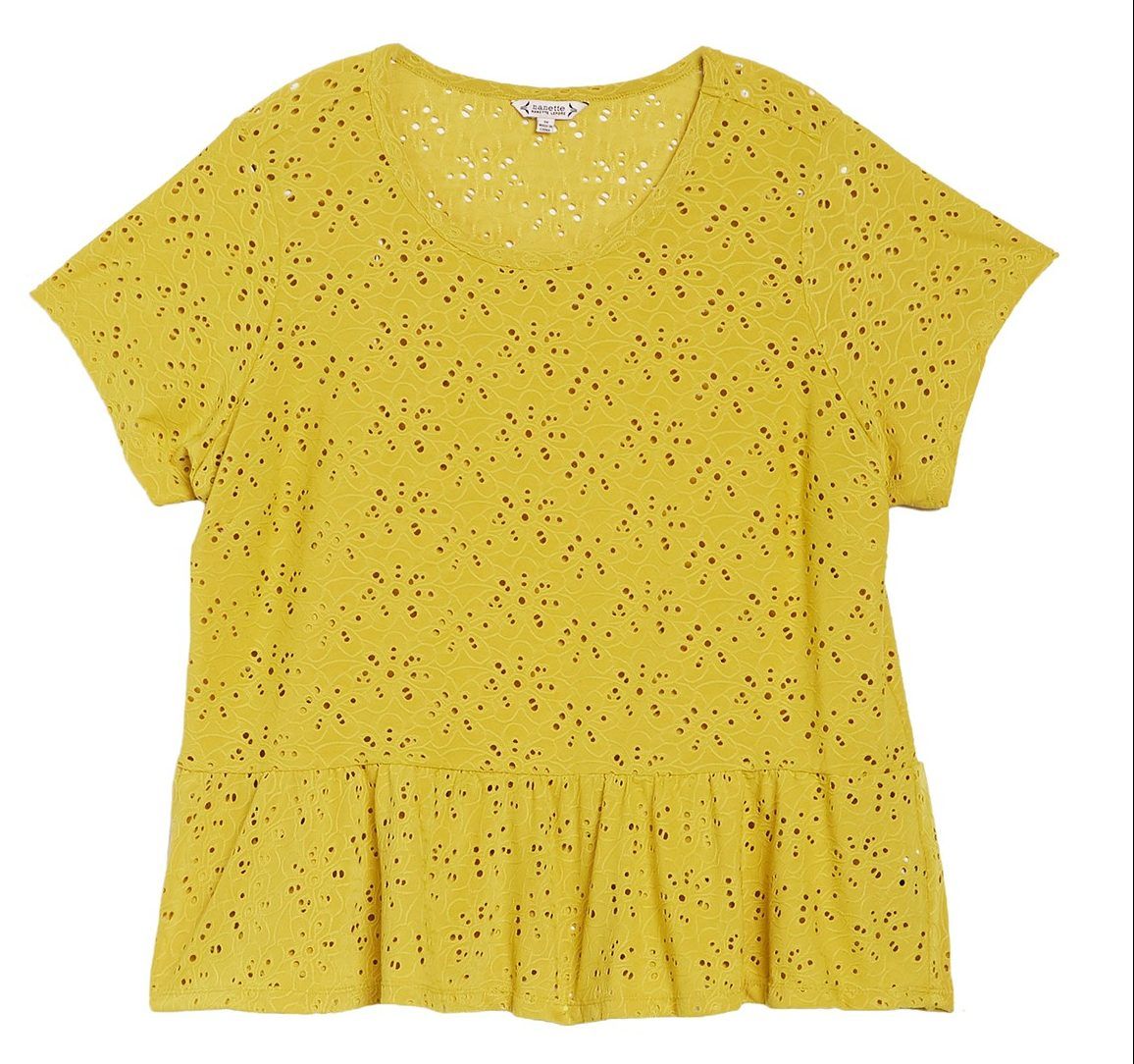 NANETTE nanette lepore Eyelet Inset Pattern Peplum Top up through a size 3X at NordstromRack.com