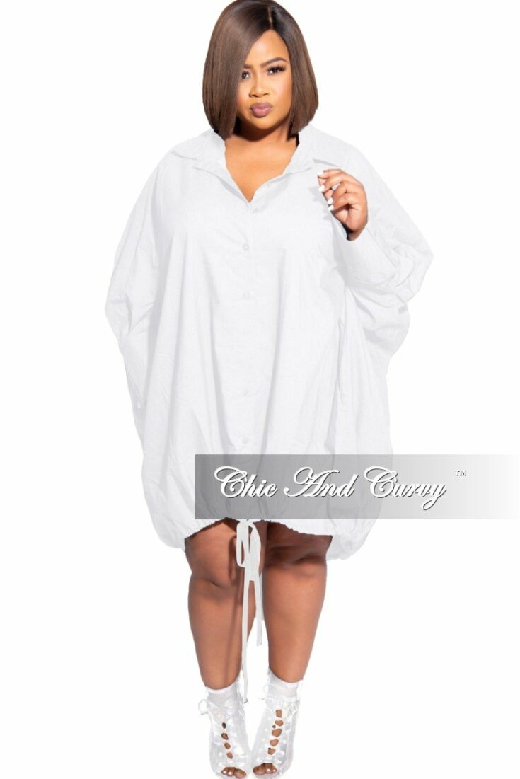 Plus Size Oversized Dress In White