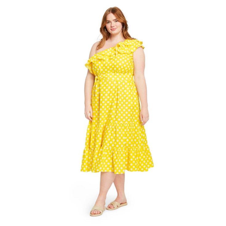 Polka Dot One Shoulder Midi Dress - Lisa Marie Fernandez for Target