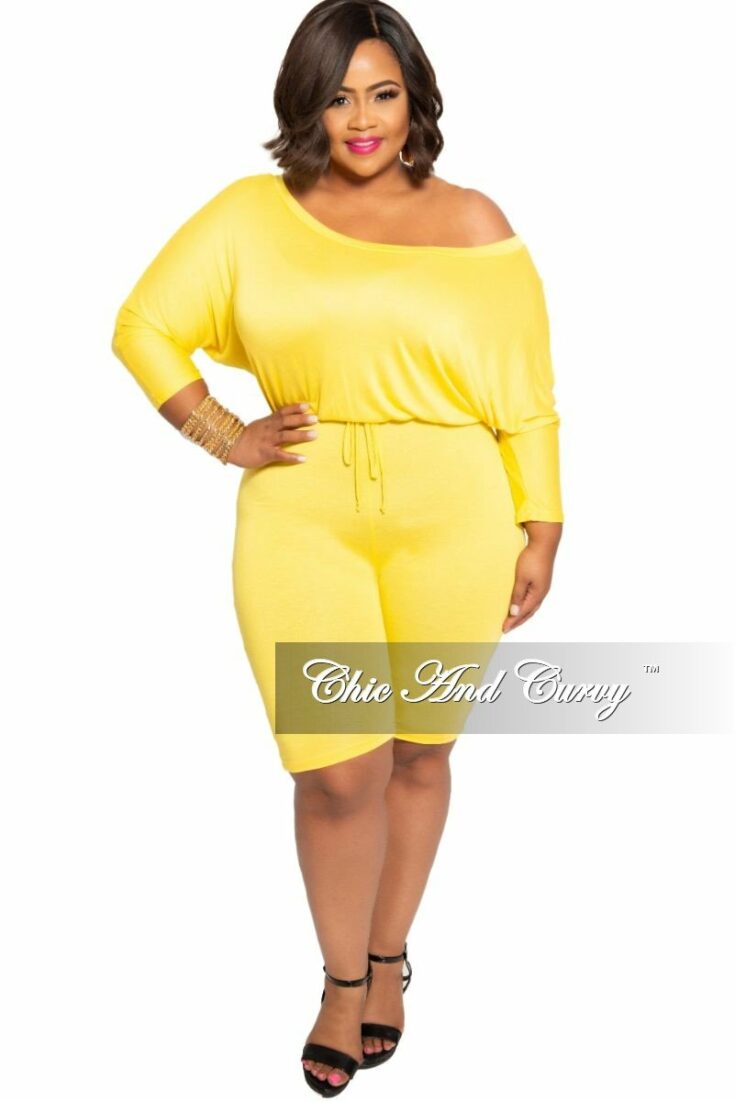 Plus Size Off the Shoulder Romper with Drawstring