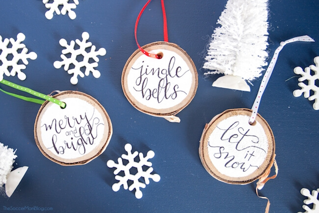 Hand Lettered Wood Slice Ornaments Final 1