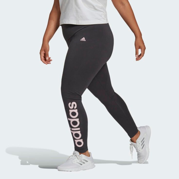 Essentials High Waisted Logo Leggings Plus Size Grey GQ9353 21 model
