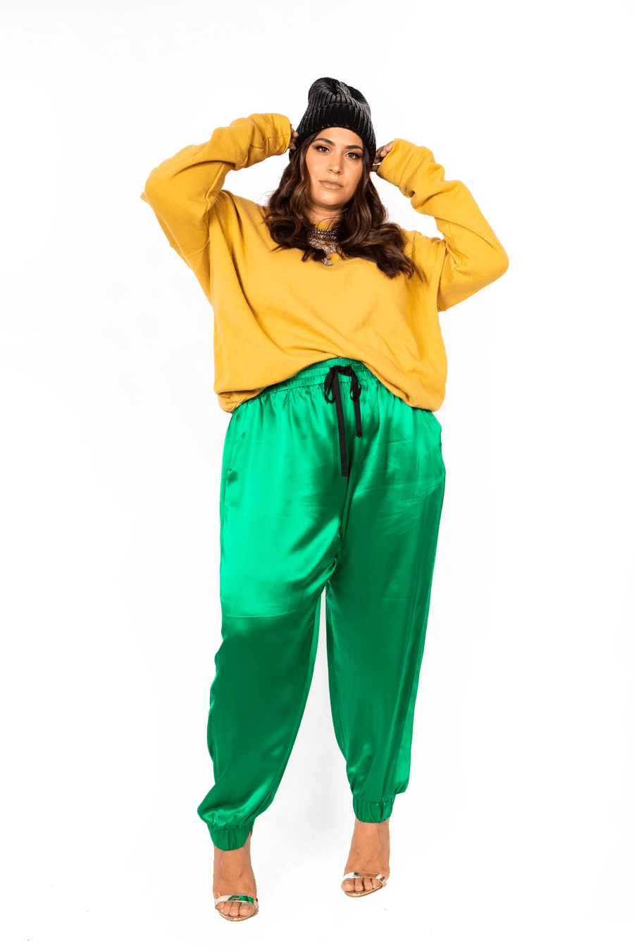 Sante Grace-WARDROBE HERO - ITALIAN HIGH WAIST JOGGER - EMERALD