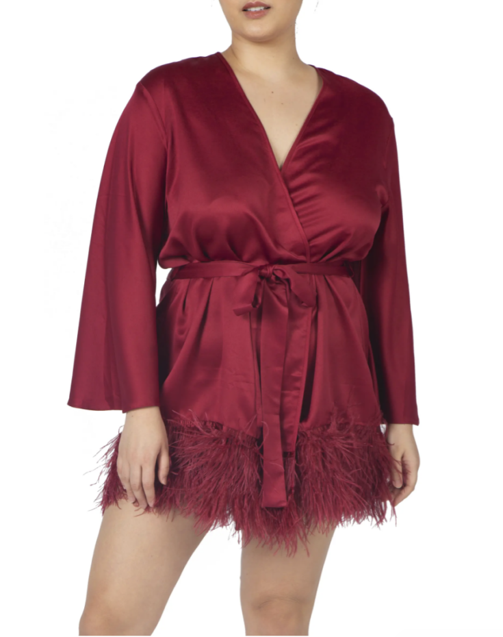 Swan Charmeuse Ostrich Feather Wrap