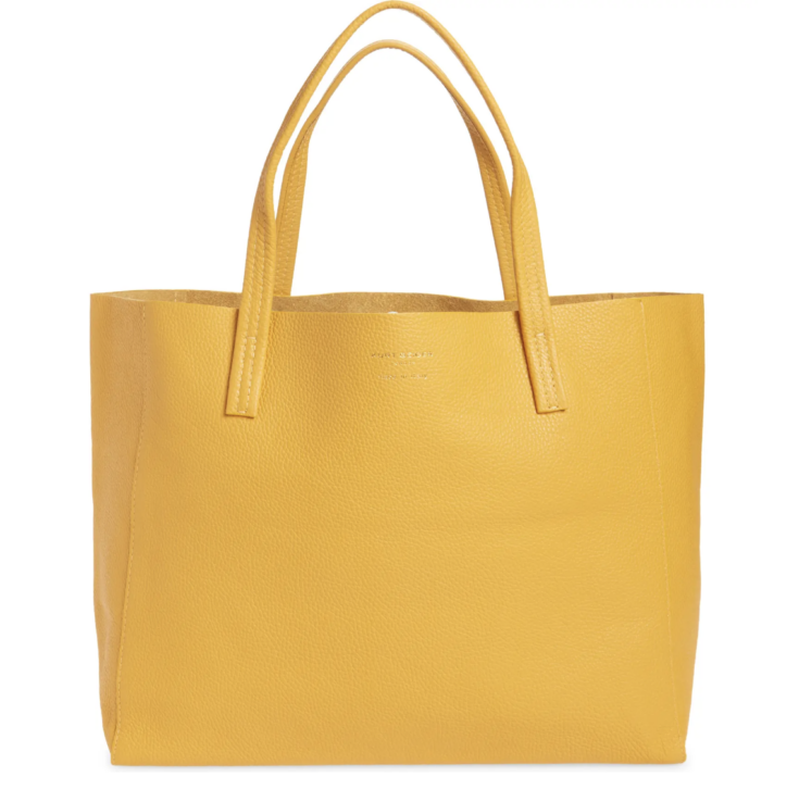 horizontal tote yellow bag