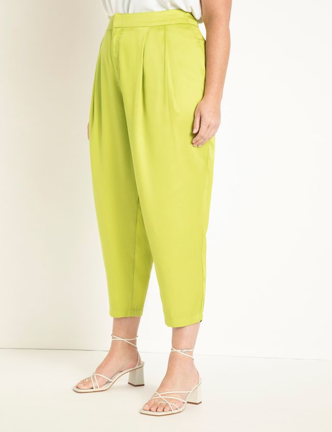 pleat front lime green eloquii pant
