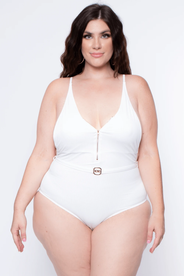Belted Swimsuit White