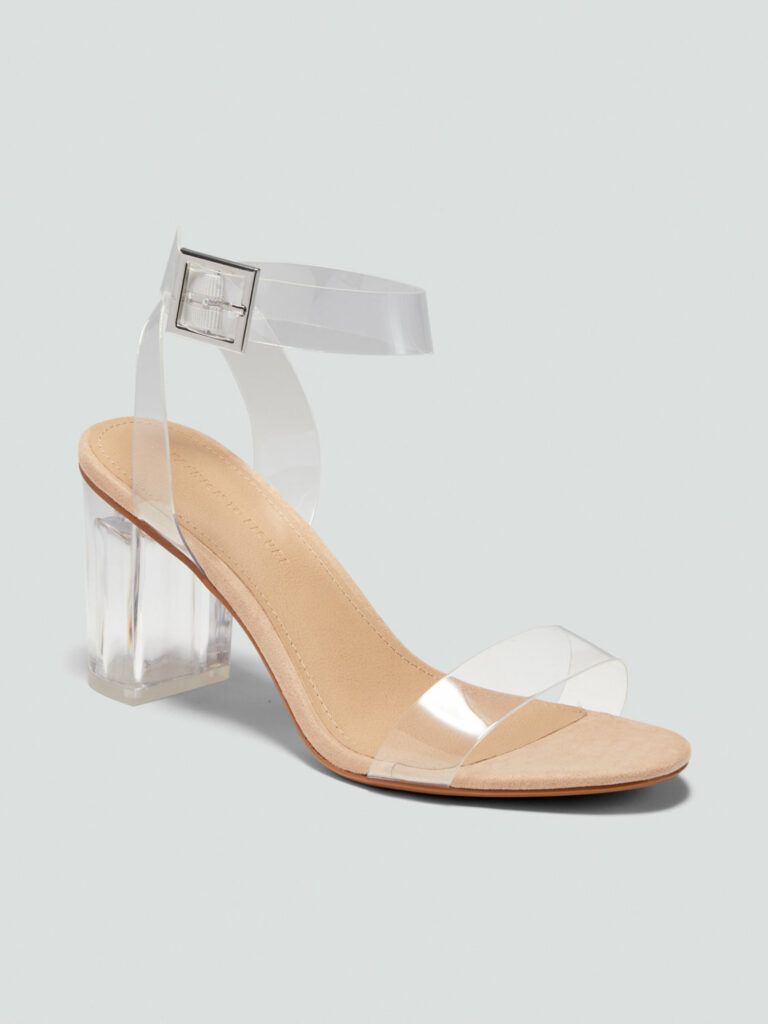 OPEN TOE SANDALS WITH CLEAR STRAPS