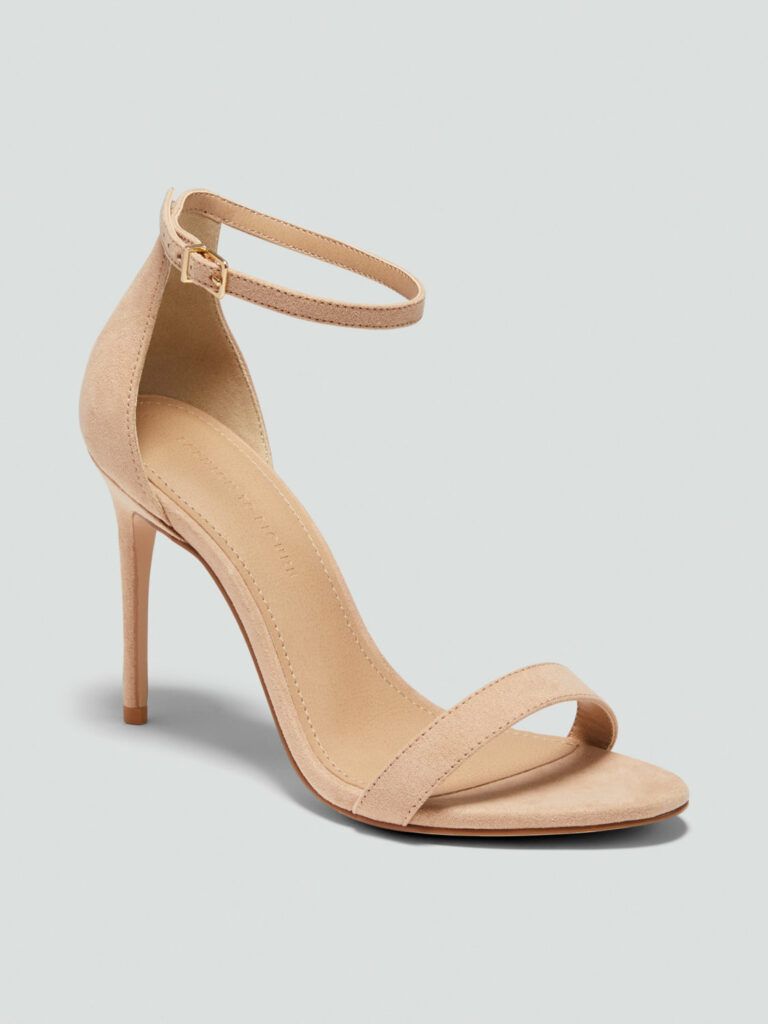 Open Toe Stiletto Heels with Ankle Strap