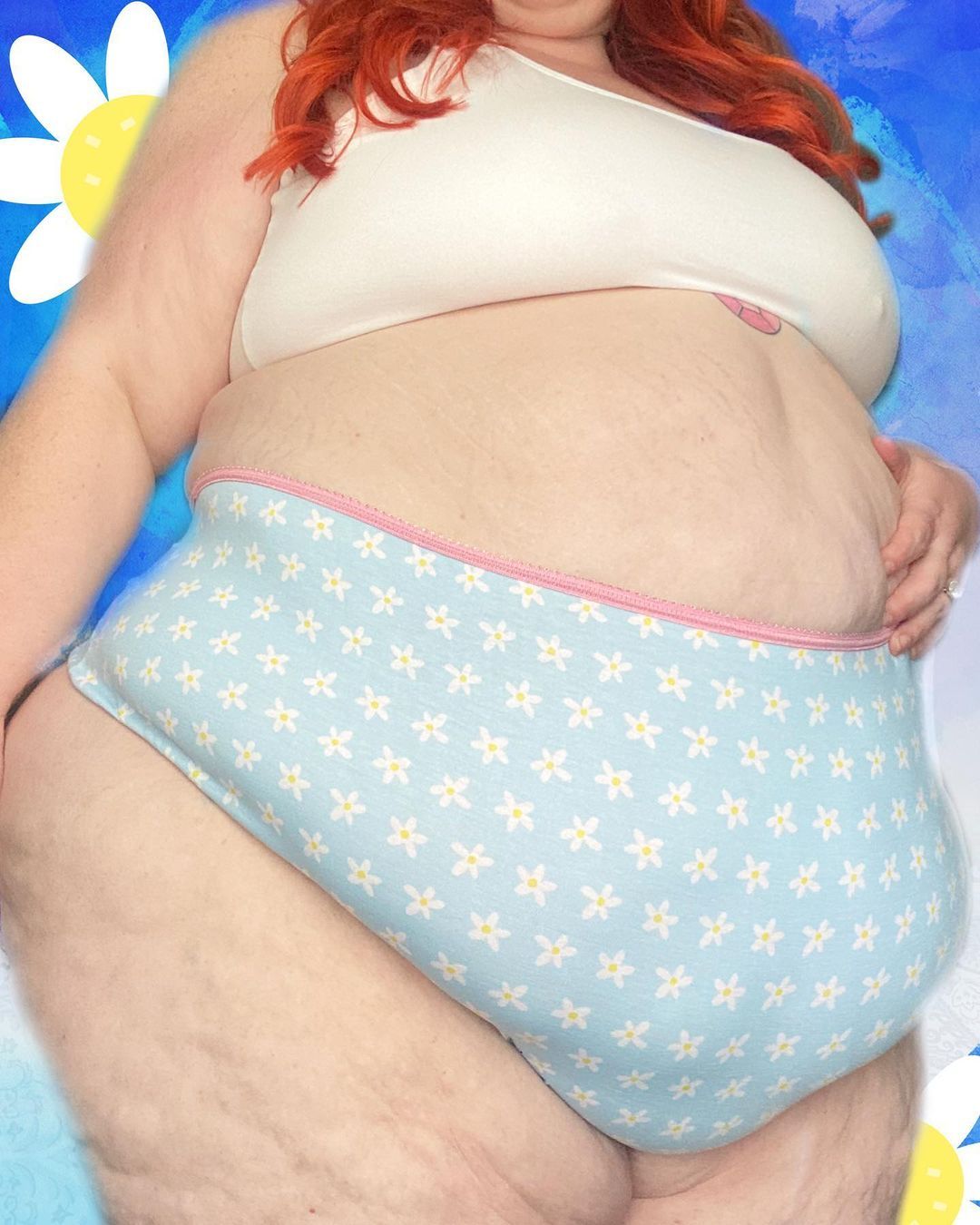 Kellybellyohio in a pair of bouncy frown studios undies