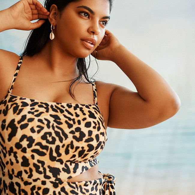 Plus size one piece swimsuits leopard print by eloquii 1