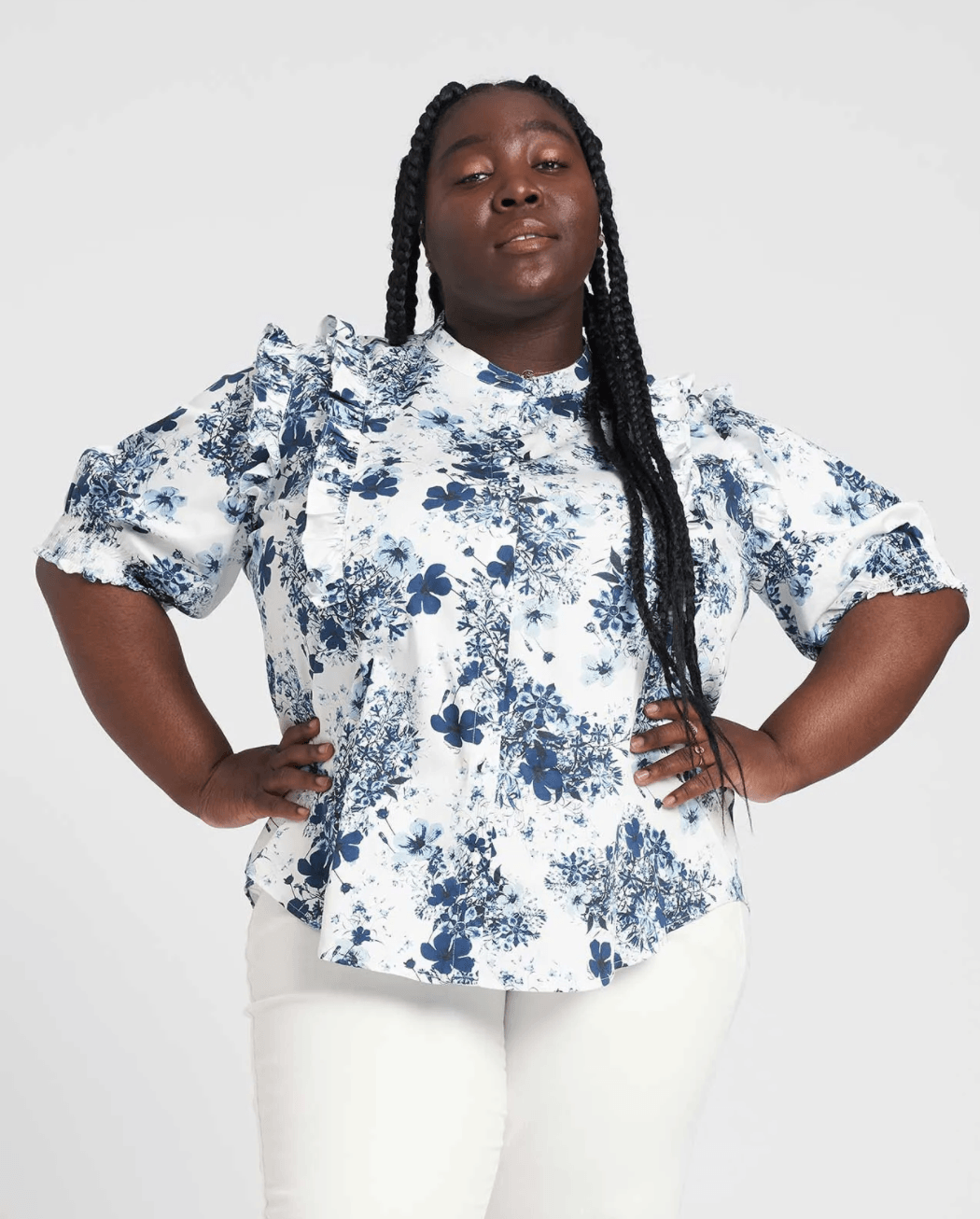 Kalina Short Sleeve ruffle shirt
Erdem x Universal Standard