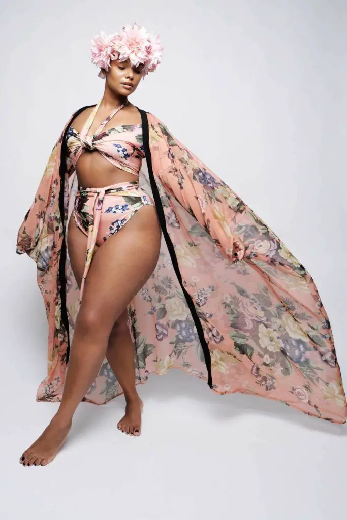 Plus size swimsuit with cheap matching kimono