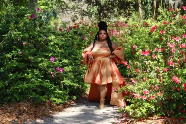 Courtney Noelle Forward collection-Courtney-Noelle-Plus-Size-Dresses-Ivy-Orange-Gown-with-Train-