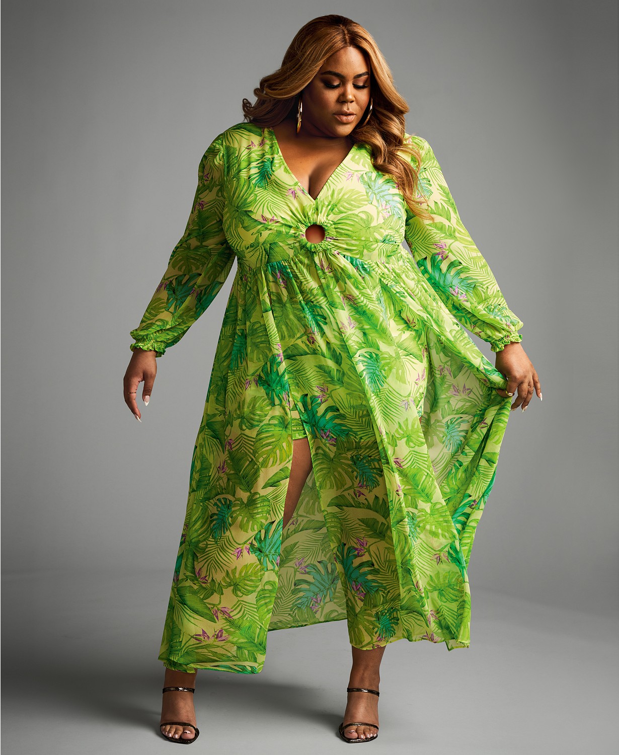 Trendy Plus Size Mesh Midi Dress, Created for Macy's