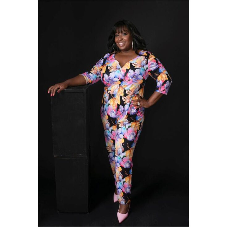 Shavonne Dorsey Azora 3/4-Sleeve Sweetheart Neckline Jumpsuit