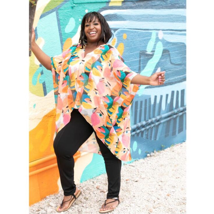 Shavonne Dorsey Silvia Button-Front Chiffon Topper