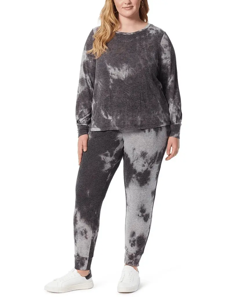 Black Tie-Dye Rainey Sweatshirt by Jessica Simpson