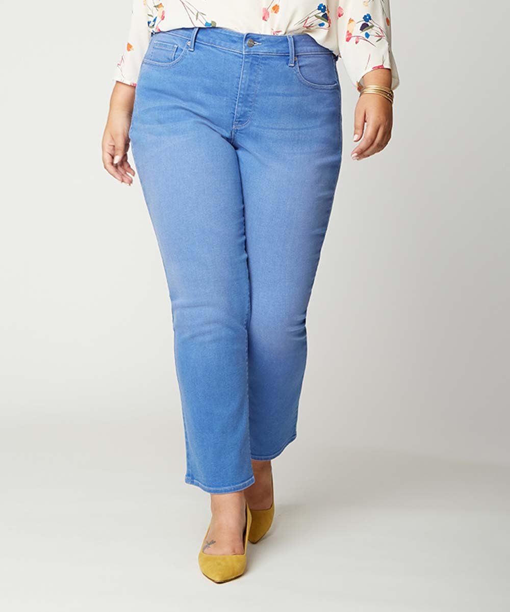 plus size crop straight leg jeans