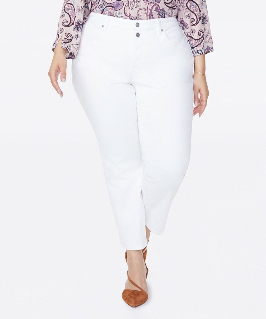 plus size white straight leg jeans