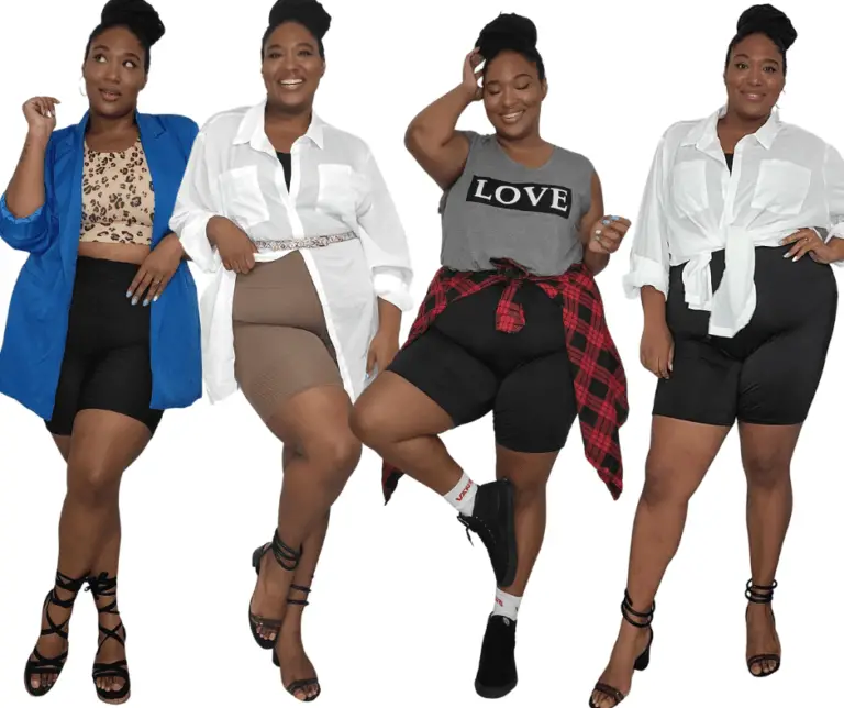styling plus size biker shorts