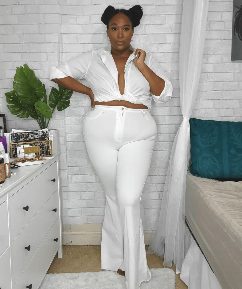 All white jeans store outfit