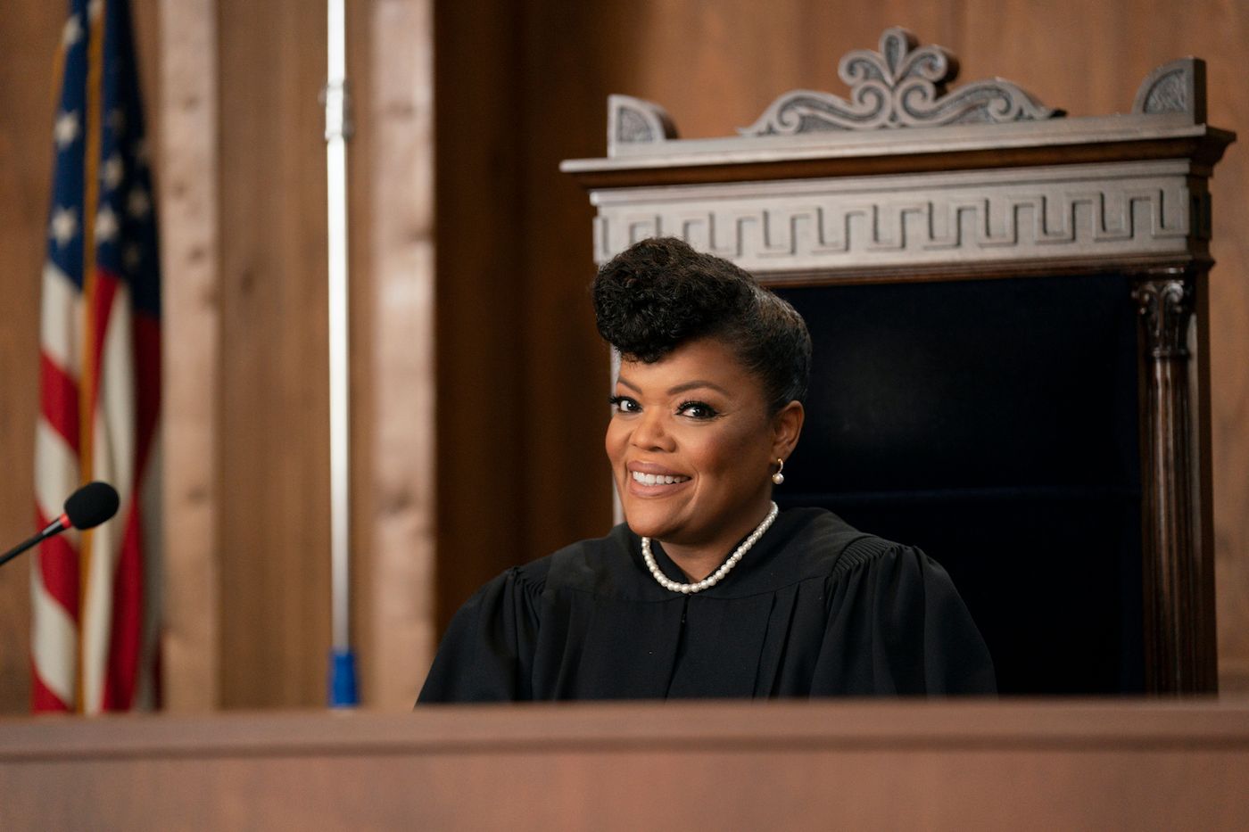 Yvette Nicole Brown in "Courtroom Kiki" from A Black Lady Sketch Show. Photograph by Ali Paige Goldstein/HBO