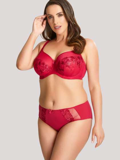 Here are 5 Full Figured Bra Brands to KNOW!Image of a woman wearing the Panache Logan in Rouge
