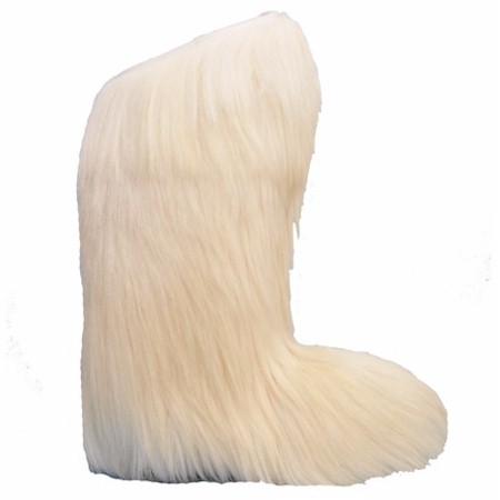 Fall and Winter Fur Boots Alpine Accessories—Regina Women's Knee High White Long Fur Boots