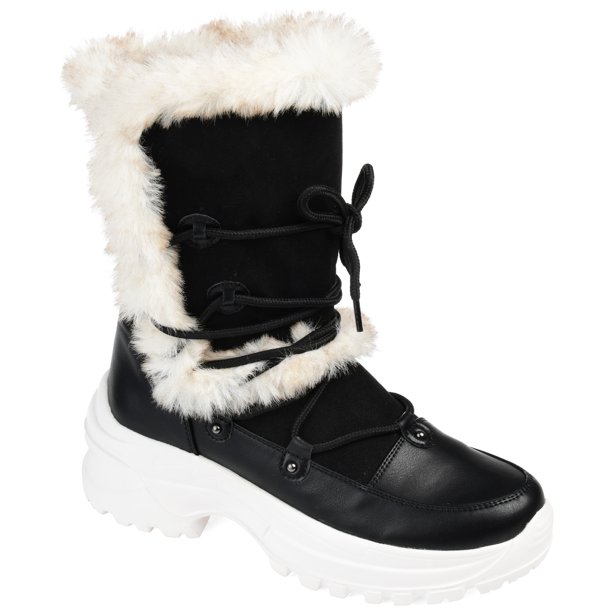 Fall and Winter Fur Boots Walmart—Brinley Co. Women's Lightweight Fashion Faux Fur Trim Winter Boots
