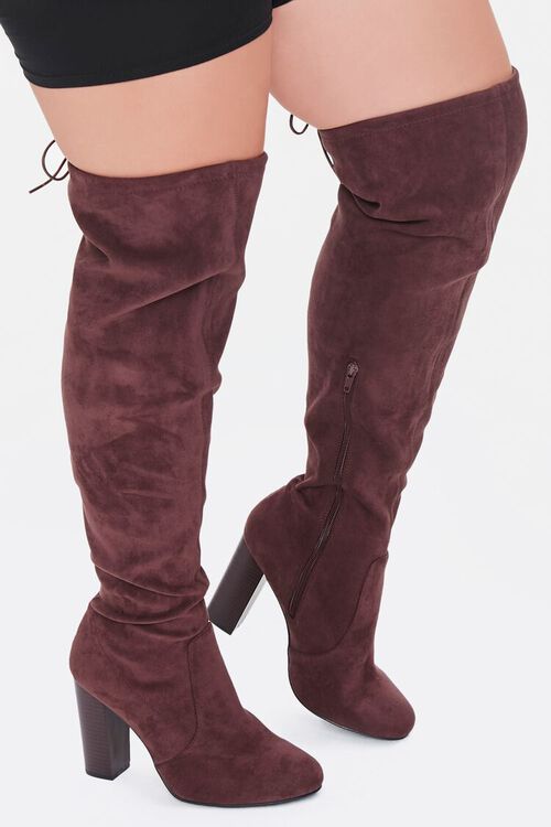 Faux suede knee high boots f21