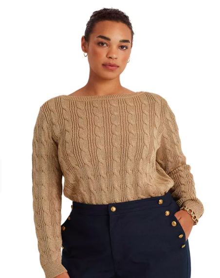 Ralph Lauren Plus Size Cable Knit Sweater
