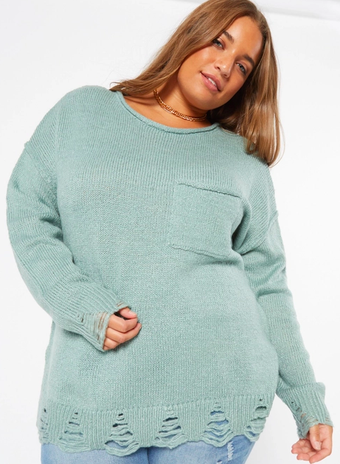 Rue 21 Plus Size Teal Slouchy Sweater