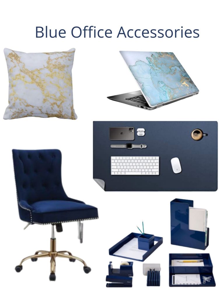 blue office accesories