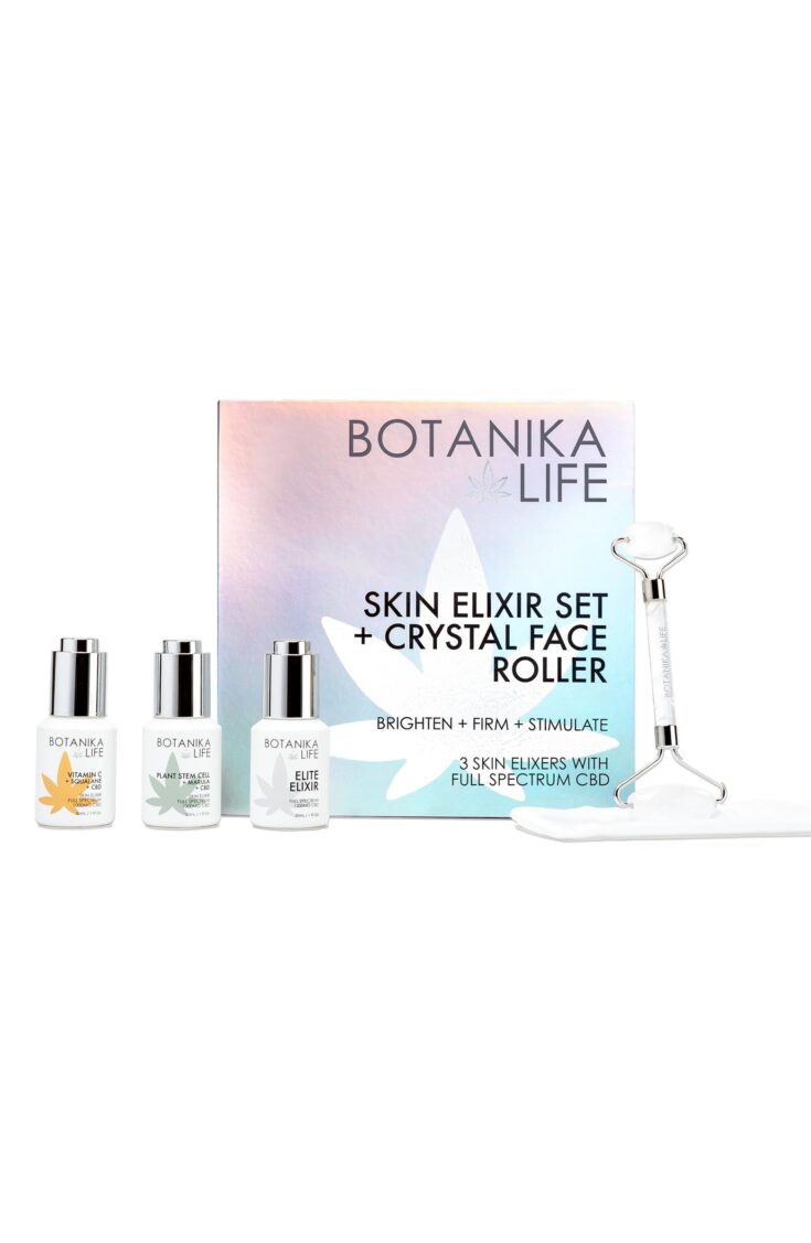 Botanika Life Skin Elixir Set Crystal Roller Kit Box
