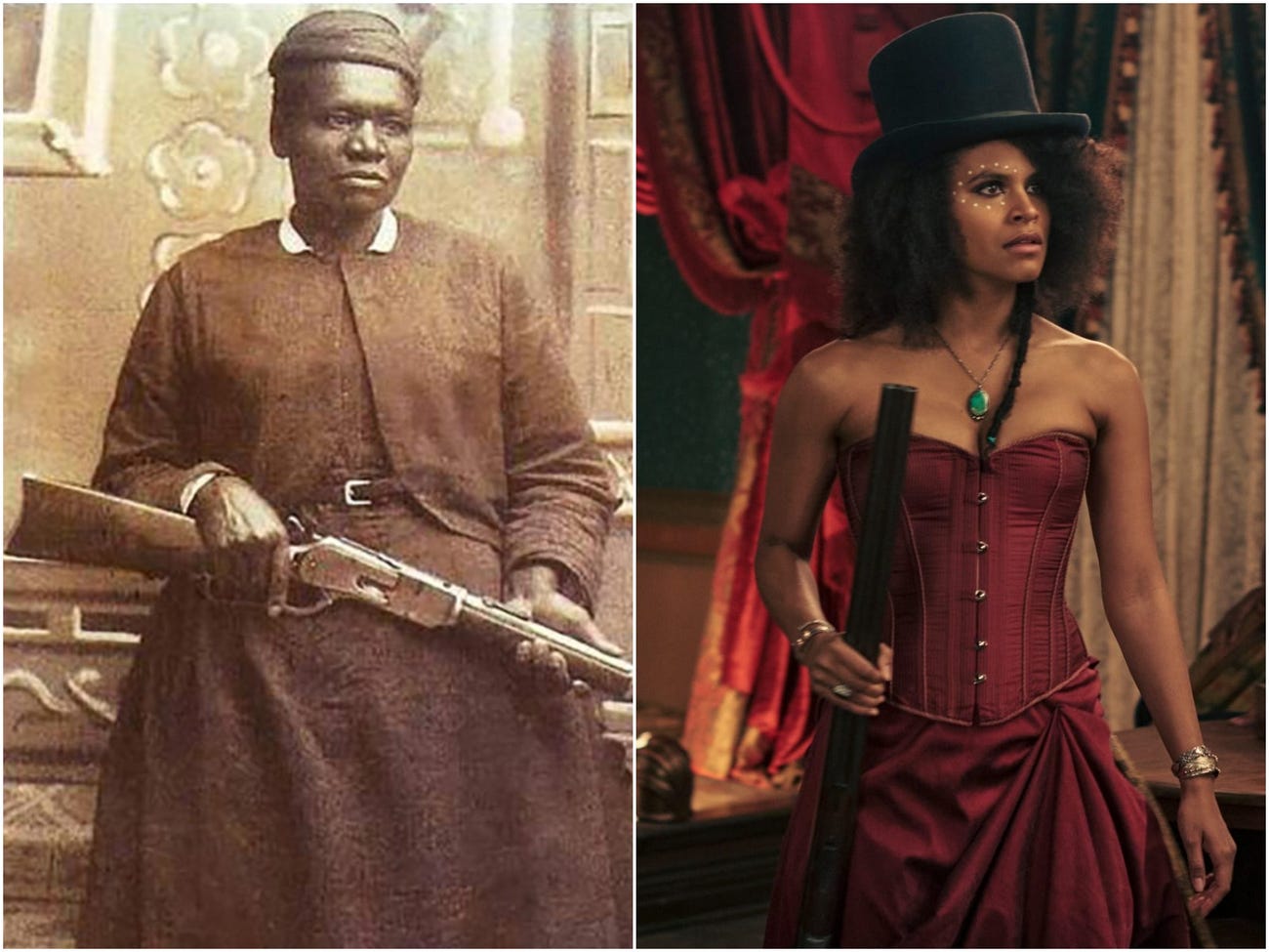 Stagecoach Mary and Zazie Beetz in 22The Harder They Fall.22 David LeeNetflixPublic Domain.