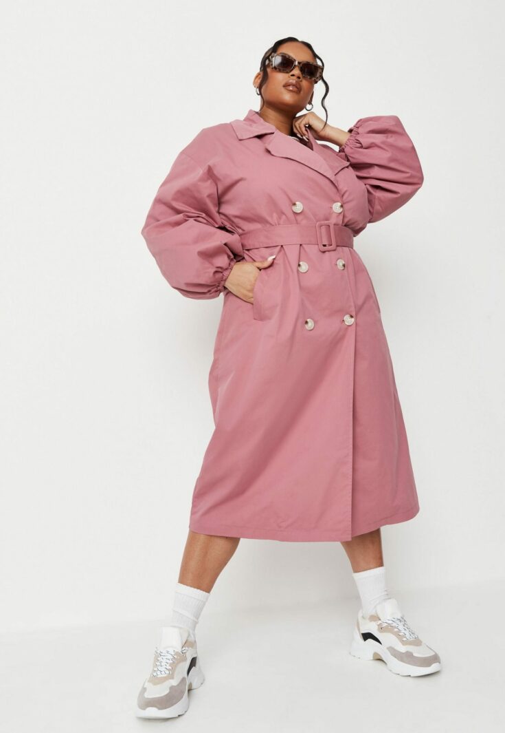 pink balloon sleeve trench scaled 1