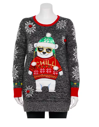 Kohls Plus Size Celebrate Together Crewneck Tunic Christmas Sweater