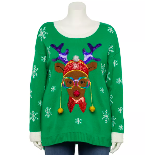 Kolhs Plus Size Celebrate Together Crewneck Christmas sweater