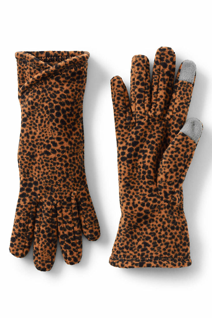 Lands End Womens EZ Touch Screen Fleece Winter Gloves