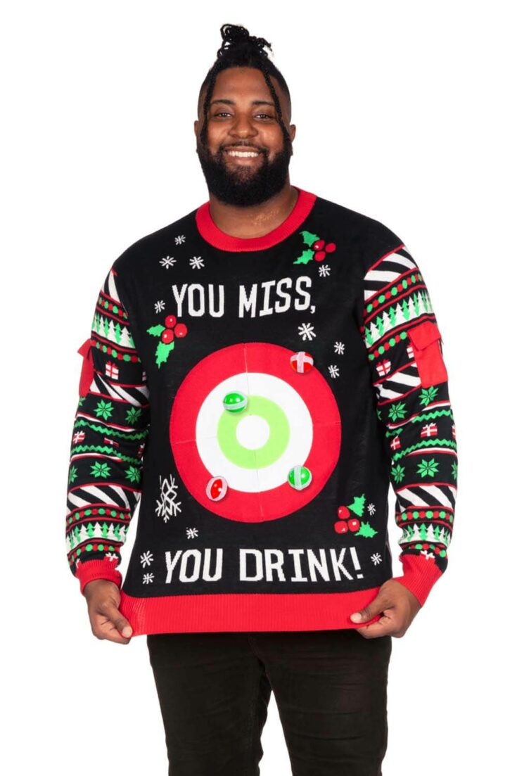 Mens big and tall drinking game sweater 001